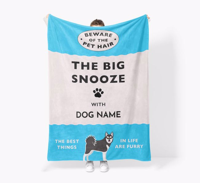 'The Big Snooze' - Personalised Sherpa Fleece Blanket with {breedFullName} Yappicon